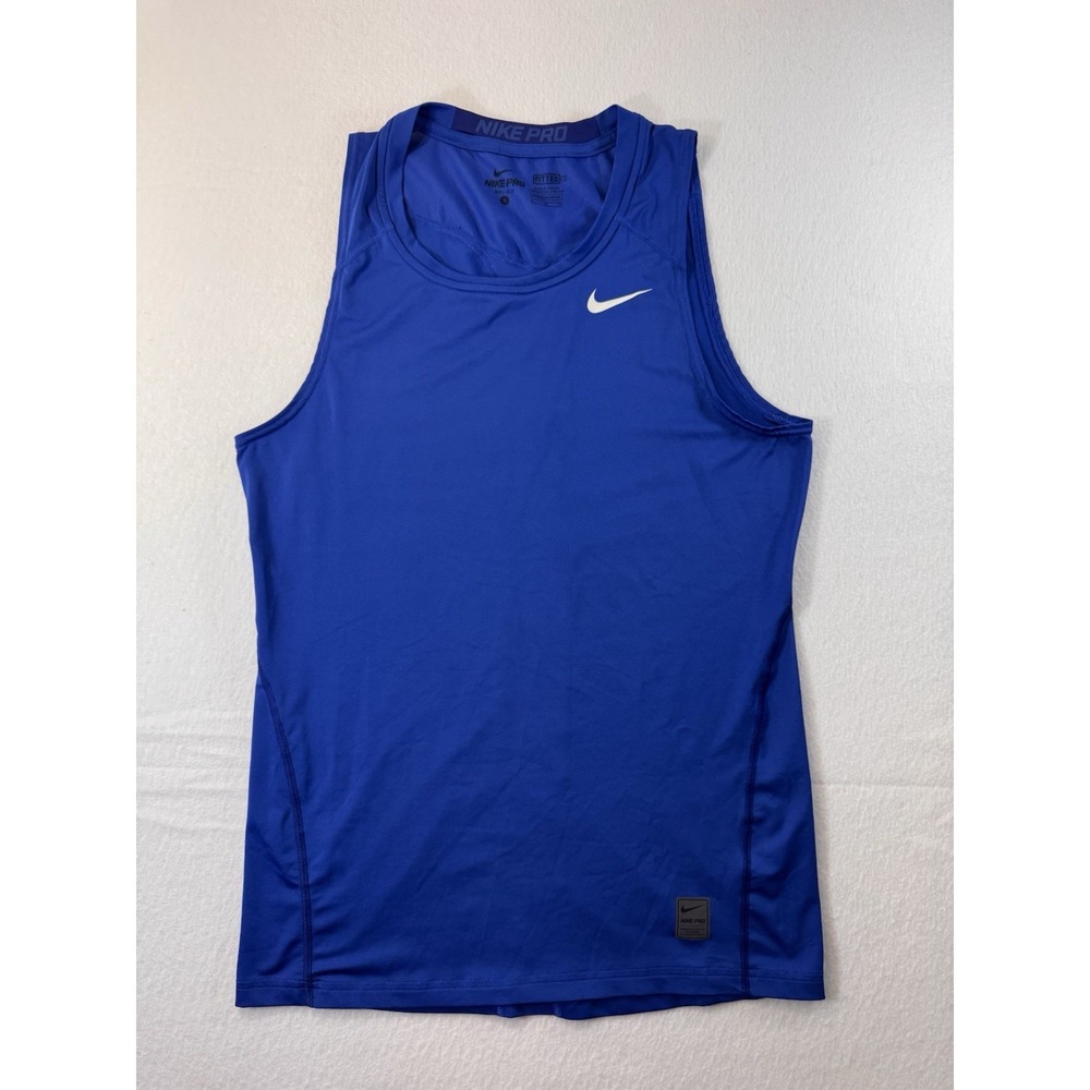 Nike Pro Dri-FIT Compression Tank Top Mens Small Blue Workout Gym Activewear EUC